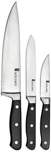 Amazon Brand - Solimo Premium High-Carbon Stainless Steel Kitchen Knife Set, 3-Pieces, Silver - Home Decor Lo