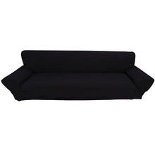 Load image into Gallery viewer, Black : 4 Seater Sofa Covers 7 Solid Colors Full Stretch Slipcover Elastic Fabric Soft Couch Cover Sofa Protector Home Furniture ( Color : Black ) - Home Decor Lo