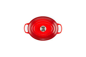 LE CREUSET Signature Cerise Cast Iron Oval Casserole, 27 cm - Home Decor Lo