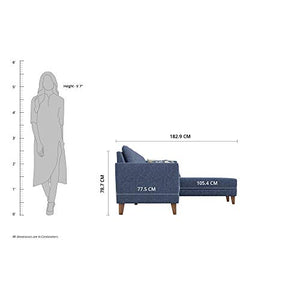 Amazon Brand - Solimo  Alen six Seater RHS L Shape Sofa Set (Blue) - Home Decor Lo