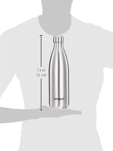 Amazon Brand - Solimo Stainless Steel Insulated Bottle, 24 Hours Hot or Cold, 1000 ml - Home Decor Lo