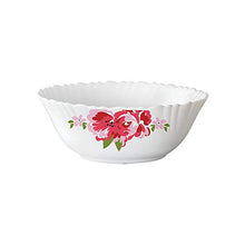 Load image into Gallery viewer, Larah by Borosil Rose Red Silk Series Opalware Dinner Set, 35 Pieces, White - Home Decor Lo