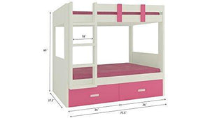 Adona Adonica Kids Room Furniture Set W/Twin Bunk Bed, Wardrobe And Desk - Home Decor Lo