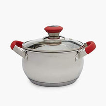 Load image into Gallery viewer, Home Centre Magnus Stainless Steel Sauce Pot with Glass Lid - Red - Home Decor Lo