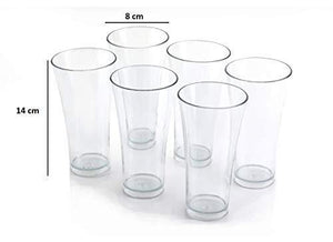 Slings Unbreakable Plastic Glass Set of 6, Water Glass, Juice Glass, Wine Tumbler 300ml (Stylic) - Home Decor Lo