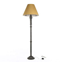 Load image into Gallery viewer, Craftter Textured Light Brown Fabric Shade Dark Grey Wooden Base Floor lamp Decorative Night Standing Lamp Delightful Shade Floor Lamps for Living Guest Waiting Reception And Bedroom Decorative Floor Lighting - Home Decor Lo