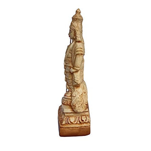 Newven™ Poly Marble Murugan showpiece Hindu god Idol Decorative Statue Figurine for Home Decor Craft Gifts 26 cm X 11 cm X 7 cm, Ivory, 1 Piece