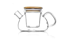 Load image into Gallery viewer, Te.Cha Glass Teapot Kettle with Glass Infuser and Bamboo Lid, 100% Microwave-Safe Borosilicate Glass Tea Pot, Clear (800 ML) - Home Decor Lo