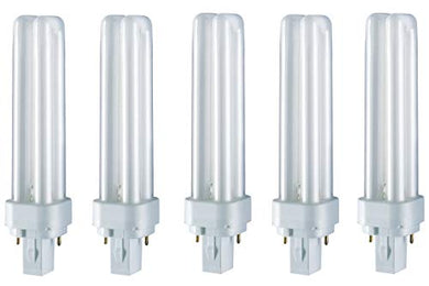 Osram Ledvance 18 Watt | Dulux D- G24D-2 | Fluorescent PL Lamp | Cross pin | Warm White 2700K | Pack of 5 - Home Decor Lo
