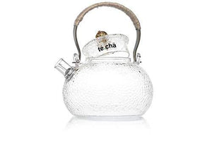 Te.Cha Tea Pot Cum Glass Kettle with Tea Infuser | Borosilicate Glass Carafe | Microwave & Stove Safe | Replacement Guarantee - Home Decor Lo