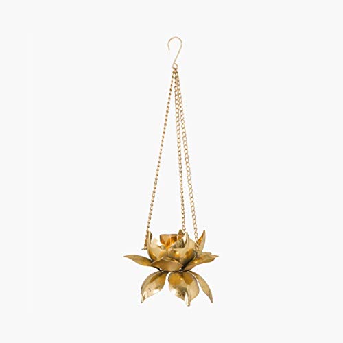 Home Centre Redolence Neptune Lotus Hanging Light Holder - Gold - Home Decor Lo