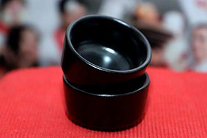 Crock Comforts Handmade and Handcrafted Ceramic Stoneware Chutney/Serving Dip/Bowl (Black, 3-inch Diameter) - Set of 2 - Home Decor Lo