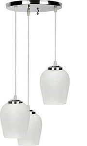 Royal Glass Hanging Fancy Pendant Ceiling Lamp (White) - Home Decor Lo