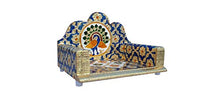 Load image into Gallery viewer, shy shy Wooden Choki Singhasan for God or Home Temple showpiece (Blue Medium) - Home Decor Lo