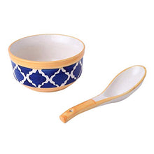 Load image into Gallery viewer, The 7 Dekor Ceramic Handmade Printed Katori Soup Bowl with Spoon Set of 6 - Home Decor Lo