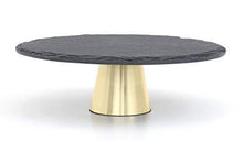 Load image into Gallery viewer, Organic Home 12&quot; inch Black Slate and Brass Polished Cake Stand, Cake Server, Pastry Holder - Home Decor Lo