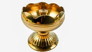 RoliMoli Shri Anand Diya Hindu Pooja Article Brass Oil Lamp Diyas (4 cm) - Home Decor Lo