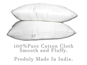 HOMY DECOR Bombay Dyeing 100% Cotton Cloth Luxury Hotel Collection Super Soft Pillow for Sleeping Oeko-TEX® Certified (Pack of 2) (17"X 27" INCH) - Home Decor Lo