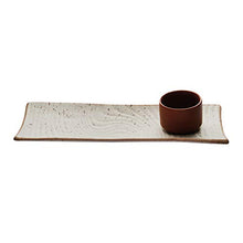 Load image into Gallery viewer, Miah Decor Handcrafted Matt Finish Biege Stoneware Platter with Terracota Dip Bowl - Home Decor Lo