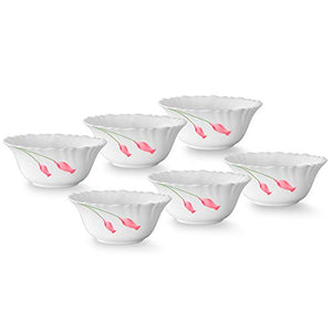 Larah By Borosil 4.5 inch Veg Bowl - Set of 6 - Diana - Home Decor Lo