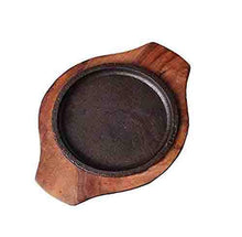 Load image into Gallery viewer, JVIN FAB Wooden Round Base Sizzler Plate Without Handle (11 Inch, Brown) - Home Decor Lo