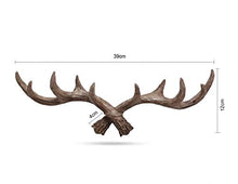 Load image into Gallery viewer, House of Quirk Deer Antlers Wall Mount Hooks for Wall Hanger Key Storage Holder Rack Wall Mount Home Decor (Size: 38cm x 4cm x 12cm) - Dark Brown - Home Decor Lo