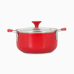 Home Centre Beattles Briston Aluminium Casserole with Lid - Red - Home Decor Lo