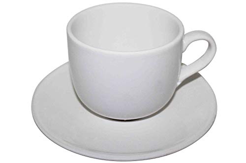 Turkish Ceramics by Omkar International Food, Microwave and Dishwasher Safe Ceramic Cup and Saucer (500 ml) - Home Decor Lo