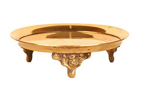 Haristore Brass Handcrafted Mukkali Stand (Gold_5.1 Inch X 7.8 Inch X 3.1 Inch) - Home Decor Lo
