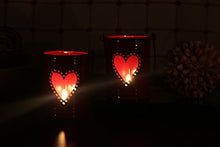 Load image into Gallery viewer, Hosley Set of 2, 4Inch Red Heart Shape Bucket, with Free 6 unscented tealight - Home Decor Lo