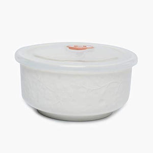 Home Centre Theon-Evan 3-Piece Bowl Set with Lid - White - Home Decor Lo