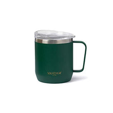 Load image into Gallery viewer, VAHDAM Drift Mug (300ml/ 10.1 oz) - Dark Green Small Reusable Mug | FDA Approved 18/8 Stainless Steel | Carry Hot &amp; Cold Beverage | ECO-Friendly &amp; Sustainable Tea &amp; Coffee Mug - Home Decor Lo