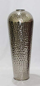 Home Artisan- Large Funnel Shaped Hammered Floor Vase (Nickel Plated) for Living Room (24 inches Height) - Home Decor Lo