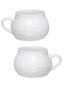 Clay Craft Basics - Ceramic Soup Maggie and Noodle Cup Hammered, 460ml, 2 Pieces - Home Decor Lo