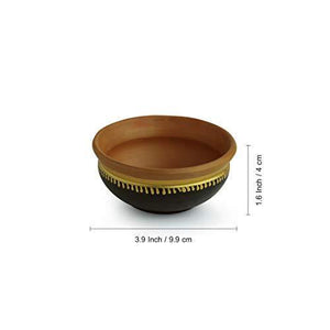 ExclusiveLane Hand-Painted 'Terra-Serves' Cereal Serving Terracotta Snacks Bowls (Set of 4) - Home Decor Lo
