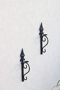 Metal Roots Wall Mounted Votive Candle Holder Bow Design Black Metal Art Scone Stand with Free 2 Candles - Home Decor Lo