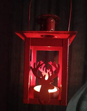 Load image into Gallery viewer, Sapi&#39;S Vintage Red Lantern | Candle Hanging Lantern Stand with Deer | Home Decoration Iron Hanging Stand | Home Decoration/Diwali Decoration/Romantic Dinner/Birthday Parties/Indoor/Outdoor | Pack of 2 - Home Decor Lo