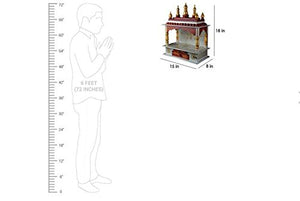 Kamdhenu art and craft Wood Home Temple (15 x 8 x 18 inch, White) - Home Decor Lo