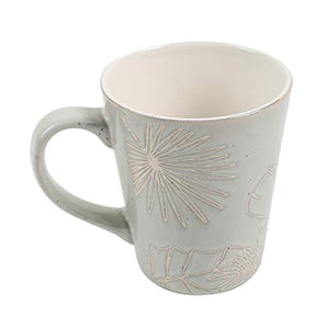 Chumbak Bahamas Leafy Tumbler Mug - Mint - Tea and Coffee Mug, Ceramic Drinking Cup, Dining and Tableware for Hot Beverages, Breakfast Mug for Home, Dishwasher and Microwave Safe, Size 3.4"x3.4"x4.5" - Home Decor Lo