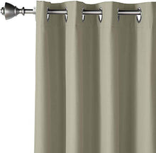 Load image into Gallery viewer, AmazonBasics Room - Darkening Blackout Curtain Set with Grommets - 245 GSM - 52&quot; x 84&quot;, Taupe - Home Decor Lo