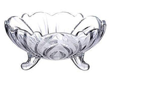 Plush Glass Fruit Bowl Crystal 3 Legged Antique Non-Leaded for Dining Table for Decoration and Gifting Below 700 Kitchenware | Tableware | Diwali Gift | Glassware | Dinnerware & Servings - Home Decor Lo