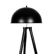 Load image into Gallery viewer, Craftter Black Color 18 inch Dia Metal Shade and Dark Wooden Tripod Floor Lamp Decorative Night Standing Lamp - Home Decor Lo