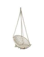Load image into Gallery viewer, PANTHEER MARRKETING Swing Chair with hanging accessories , Jhula, Hammock For Kids and Growing Adults, Handcrafted,Handknitted Swing , Suitable for Balcony, Indoor, Outdoor (Shape - Round, Color - White) - Home Decor Lo