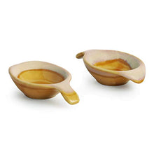 Load image into Gallery viewer, ExclusiveLane Dual-Glazed Studio Pottery Ceramic Chutney Bowl Set (40 ML, Small, Set of 2, Mustard Yellow and Off White) - Home Decor Lo