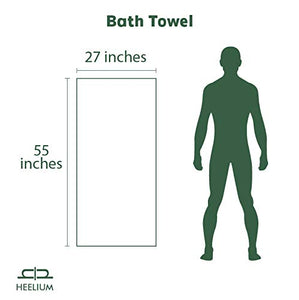 Heelium Bamboo Bath & Swim Towel, Super Absorbent & Soft, Antibacterial, 600 GSM, 55 inch x 27 inch, Pack of 2 (Blue, Grey) - Home Decor Lo