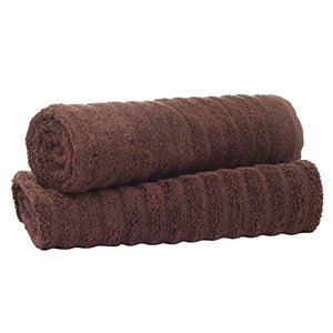 Ein Sof Pure Cotton Bath Towels(75x150 cms), Zero Twist | Super Absorbent | 500 GSM | Ribbed Design (Coffee Brown, Pack of 1) - Home Decor Lo