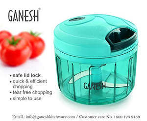 Ganesh Chopper Vegetable Cutter, Pool Green (725 ml) - Home Decor Lo