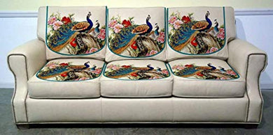 Nendle Velvet Digital Print 3 Seater Sofa Covers Set for Living Room (Multi Color, 2 Pieces) - Home Decor Lo