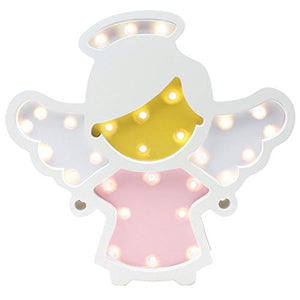 EZ Life Angel Fairy Nursery Decor LED Light - Wall Hanging Decoration, Baby Room Wall Decor, Decorative Item for Kids (Pink and White Angel Fairy) - Home Decor Lo