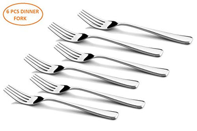 Shapes Zodi Stainless Steel 304 Grade, 18/10 & Cup Rolled 6 Pieces Dinner Fork - Home Decor Lo